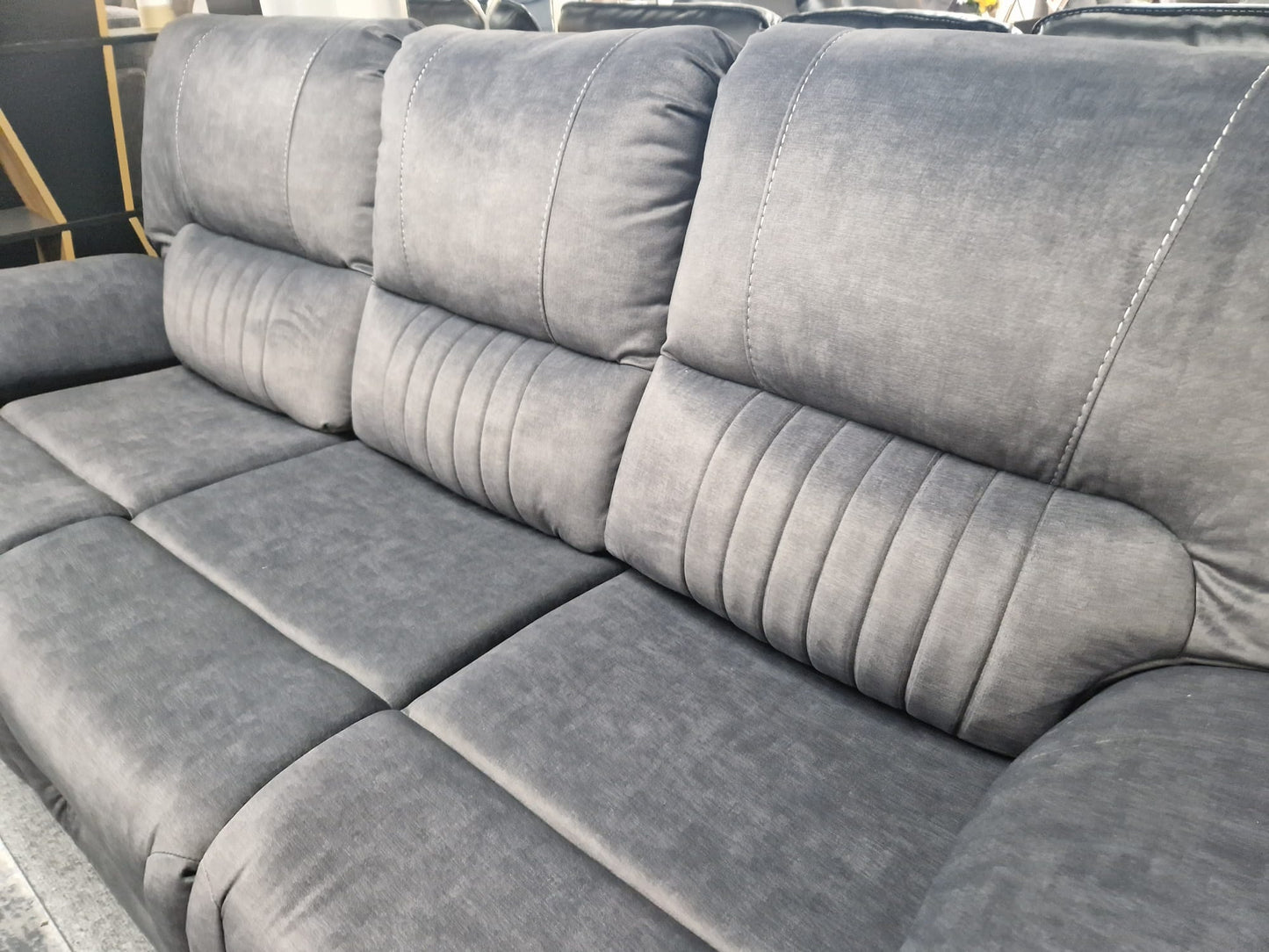 Airedale Recliner Sofas - Grey Fabric