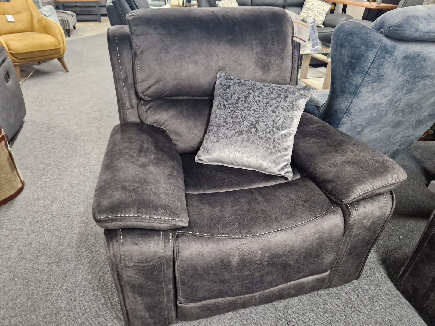 Bronte Recliner Sofas - Slate Grey Fabric