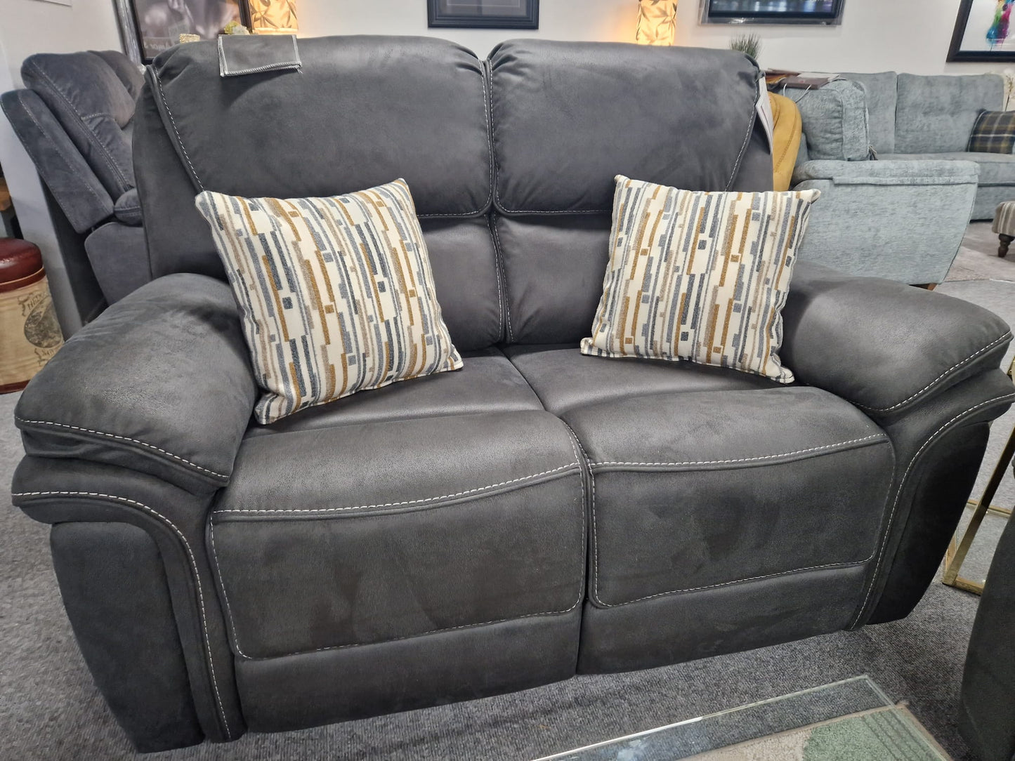 Bronte Recliner Sofas - Slate Grey Fabric