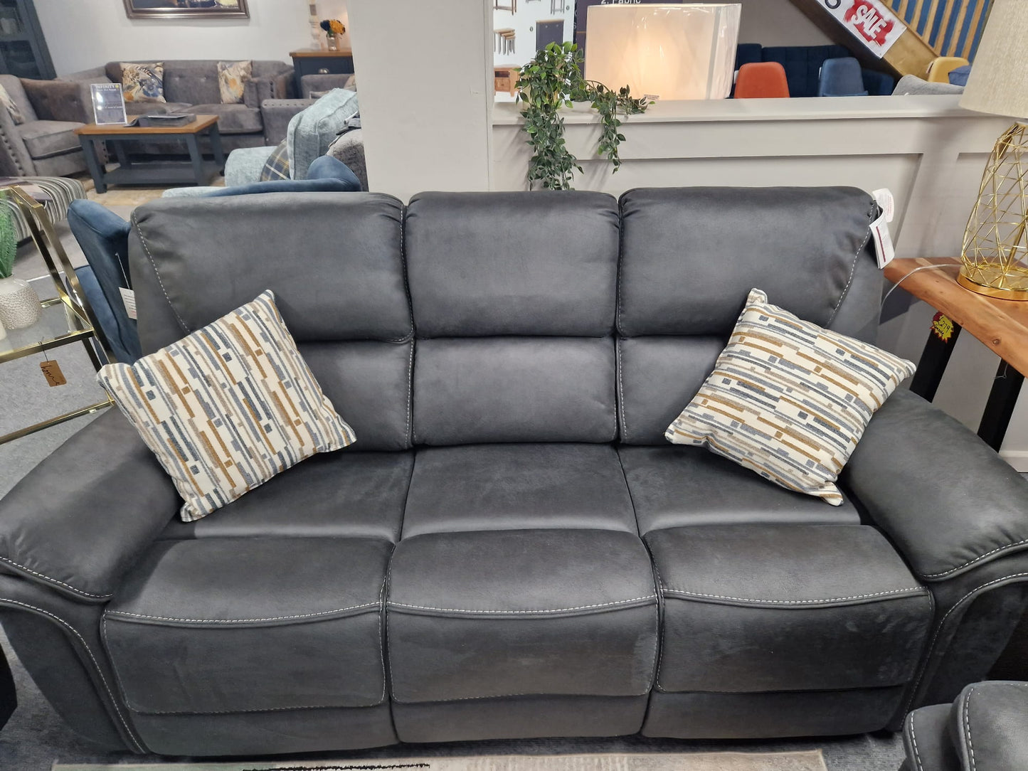 Bronte Recliner Sofas - Slate Grey Fabric
