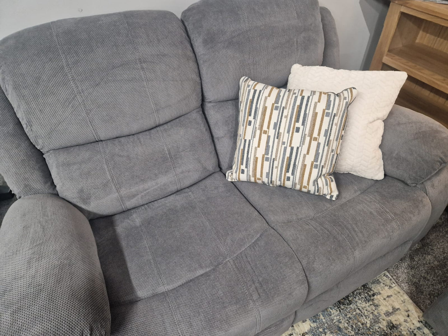 Emma Recliner Sofas - Grey Fabric