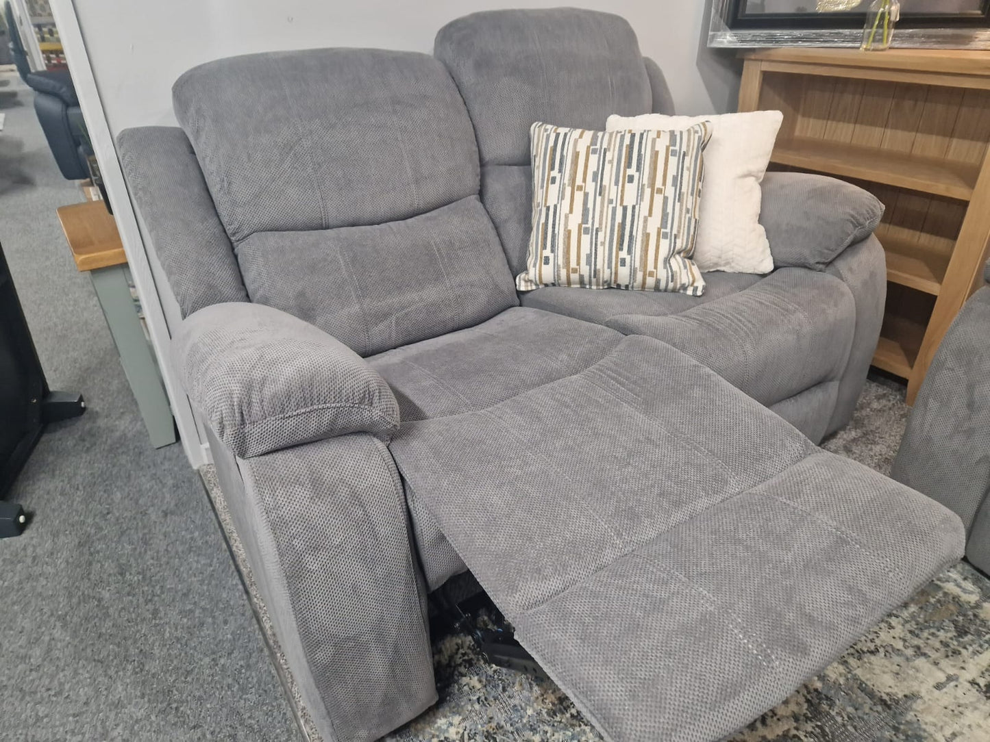 Emma Recliner Sofas - Grey Fabric
