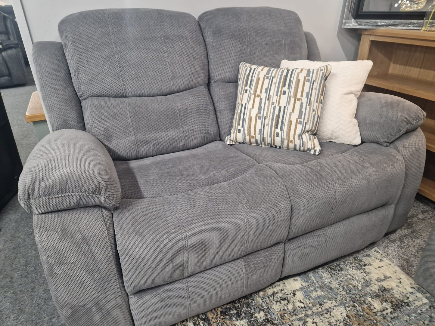 Emma Recliner Sofas - Grey Fabric