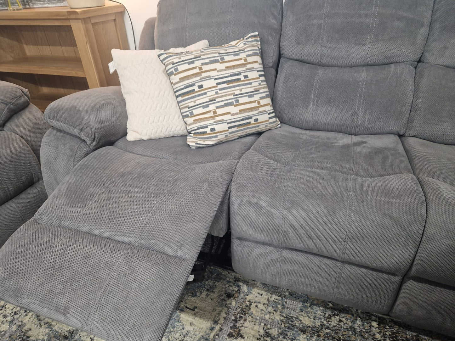 Emma Recliner Sofas - Grey Fabric