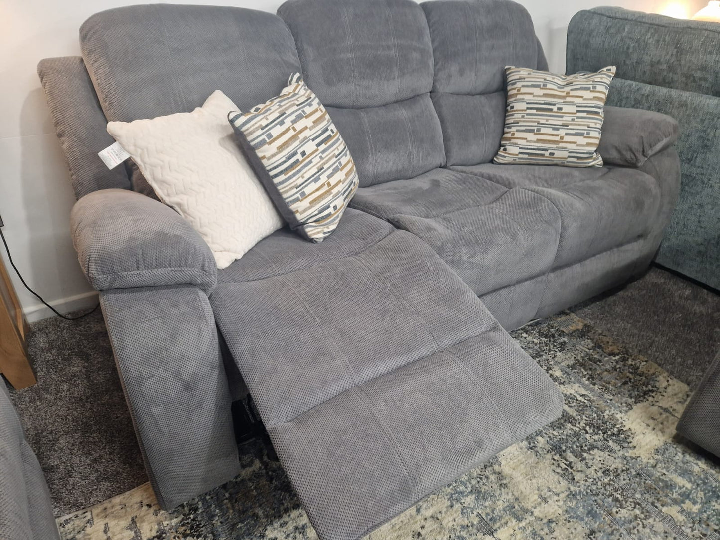 Emma Recliner Sofas - Grey Fabric