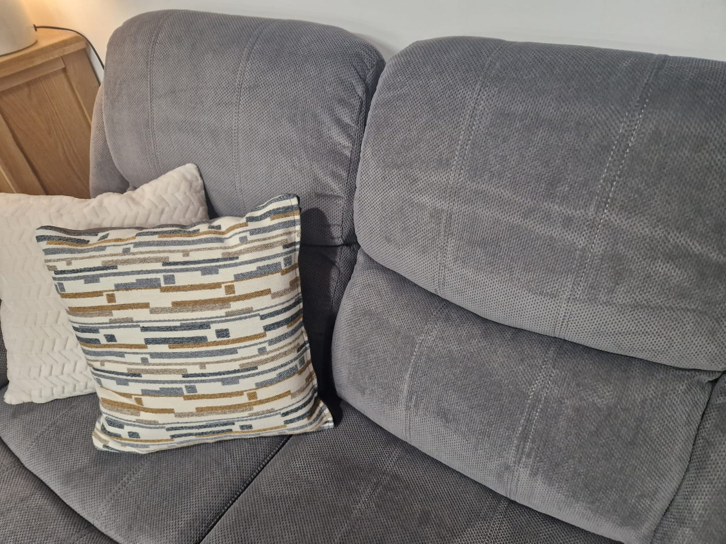 Emma Recliner Sofas - Grey Fabric
