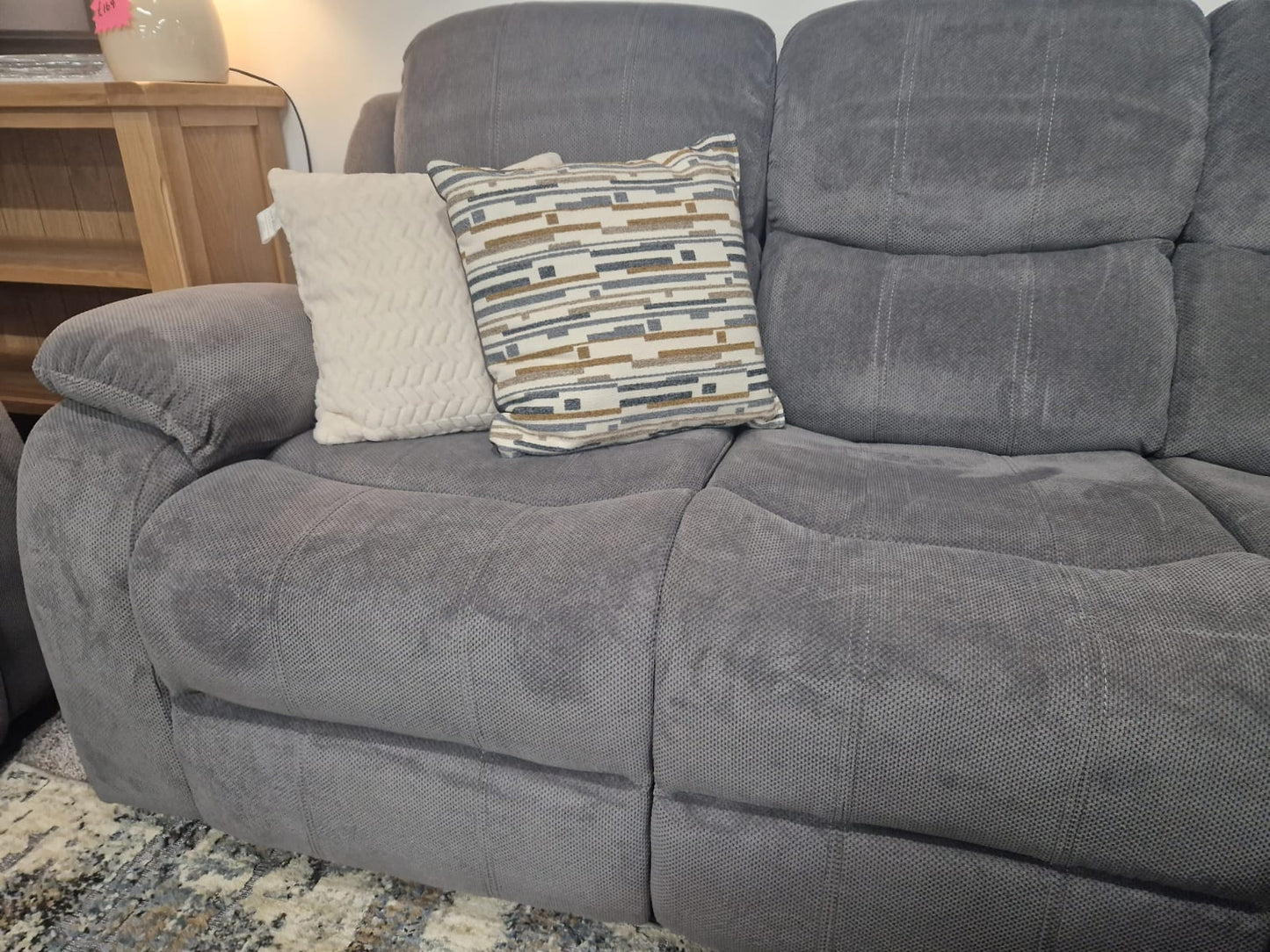 Emma Recliner Sofas - Grey Fabric