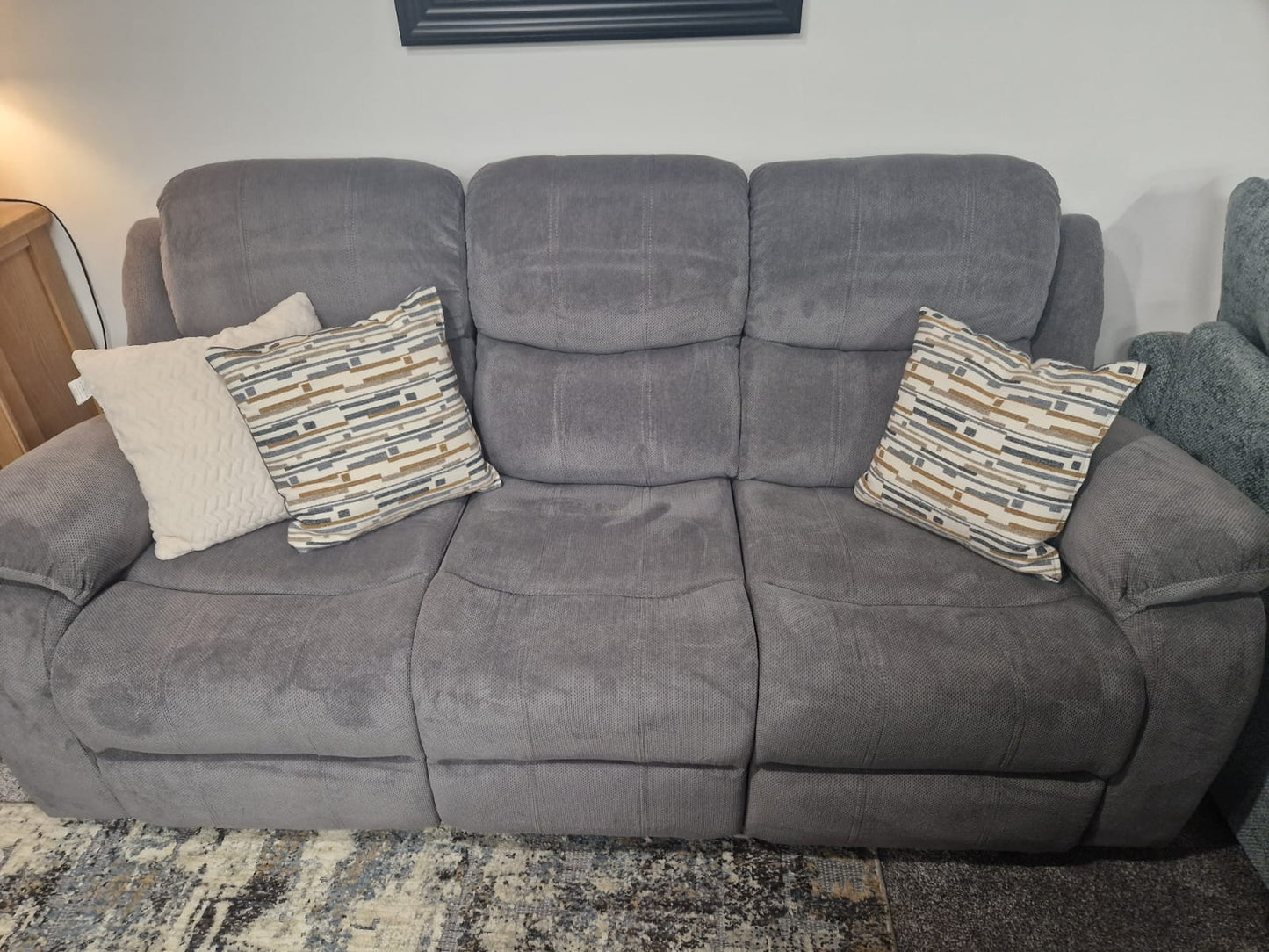 Emma Recliner Sofas - Grey Fabric