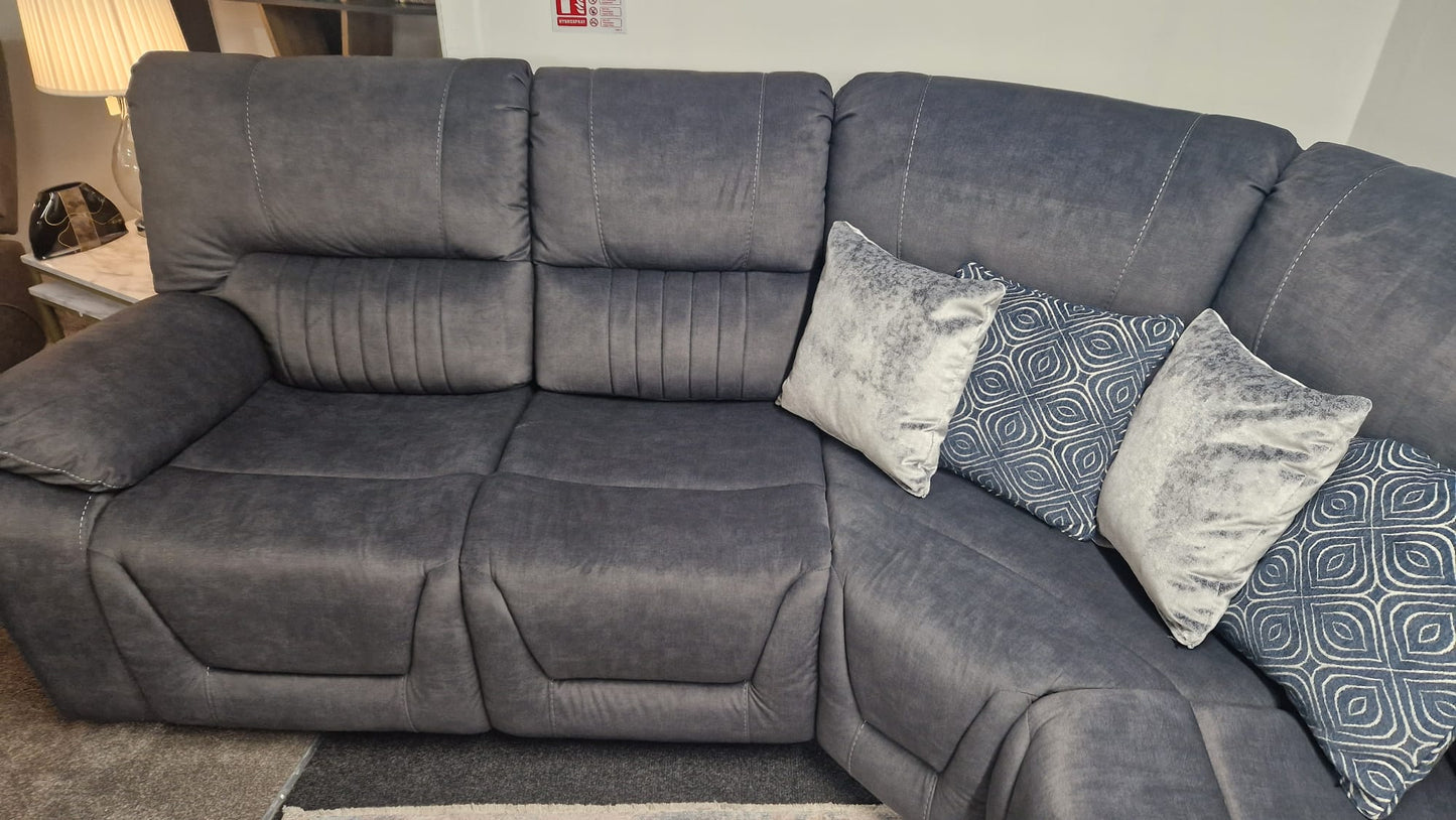 Airedale Recliner Corner Sofas - Grey Fabric