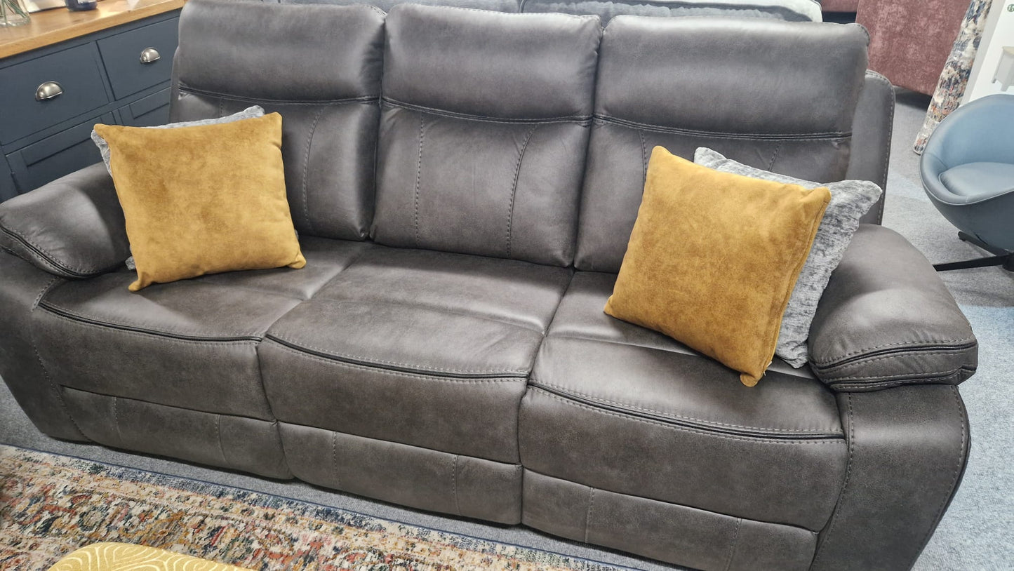 Moneen Recliner Sofas - Gunmetal Grey Fabric