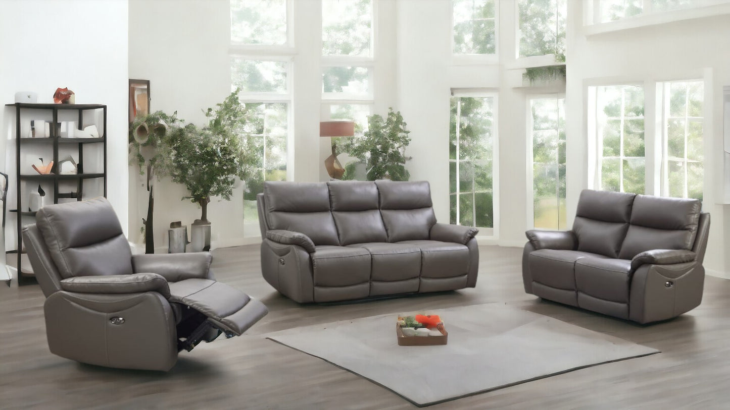 Hartley Recliner Sofas - Grey Leather