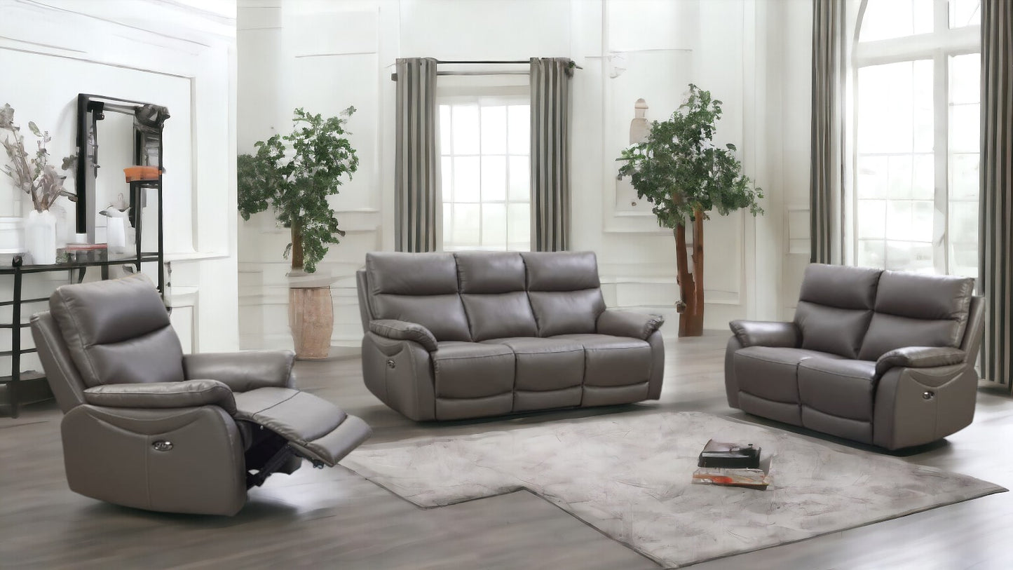 Hartley Recliner Sofas - Grey Leather