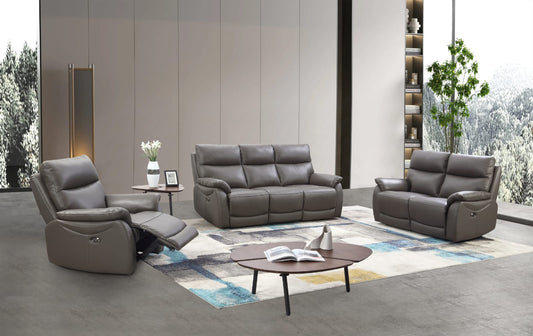Hartley Recliner Sofas - Grey Leather
