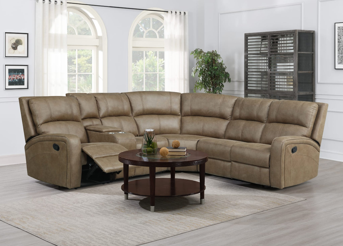 Galway Recliner Corner Sofas - Tan Fabric