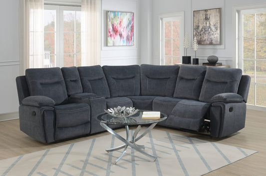 Shannon Recliner Corner Sofas - Grey Fabric