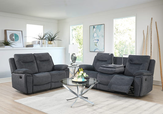 Shannon Recliner Sofas - Grey Fabric