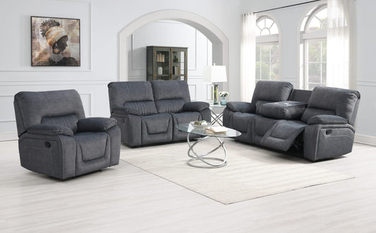 Airedale Recliner Sofas - Grey Fabric