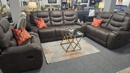Dexter Recliner Sofas - Brown Fabric