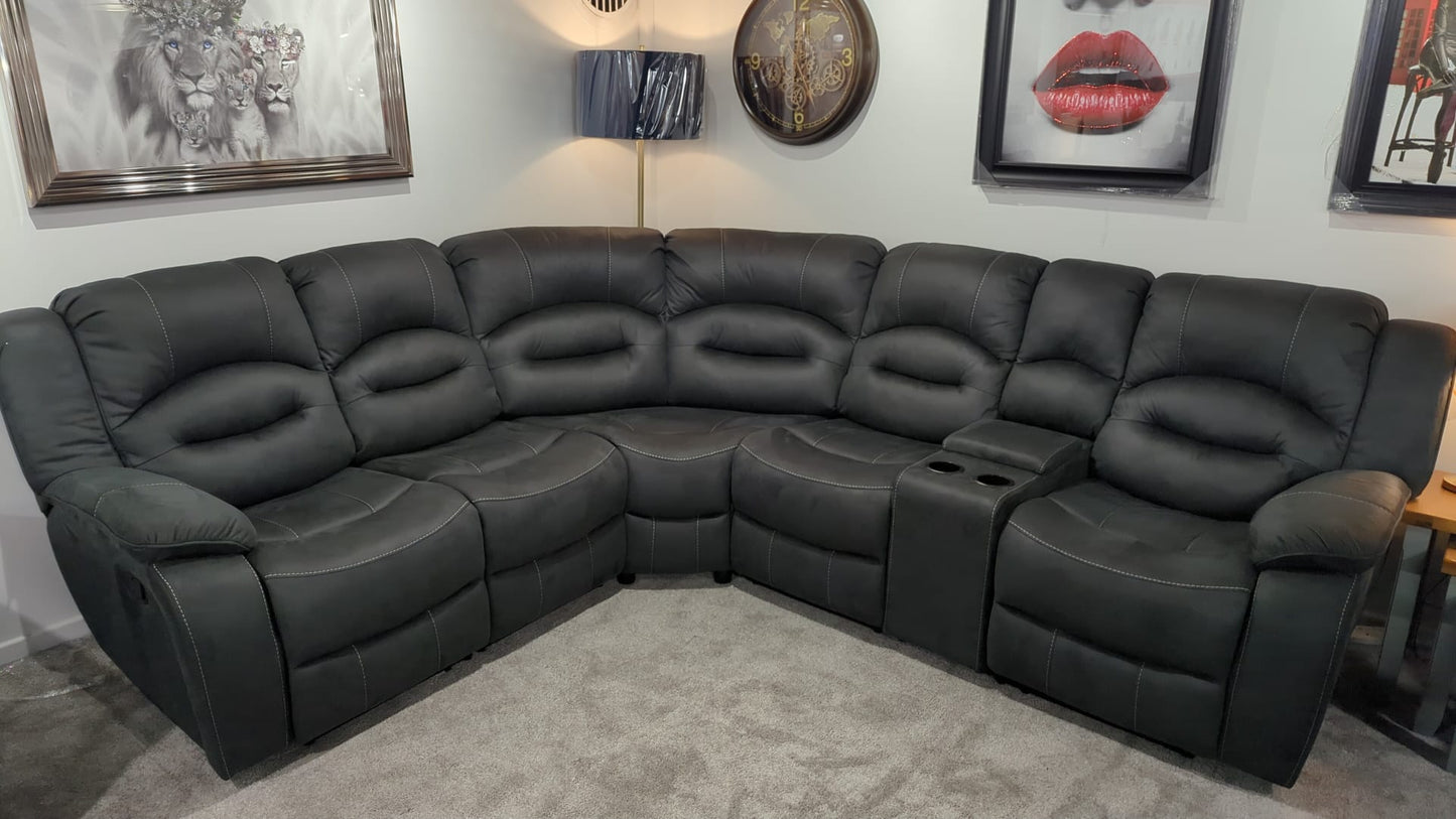 Millar Recliner Corner Sofas - Grey Fabric