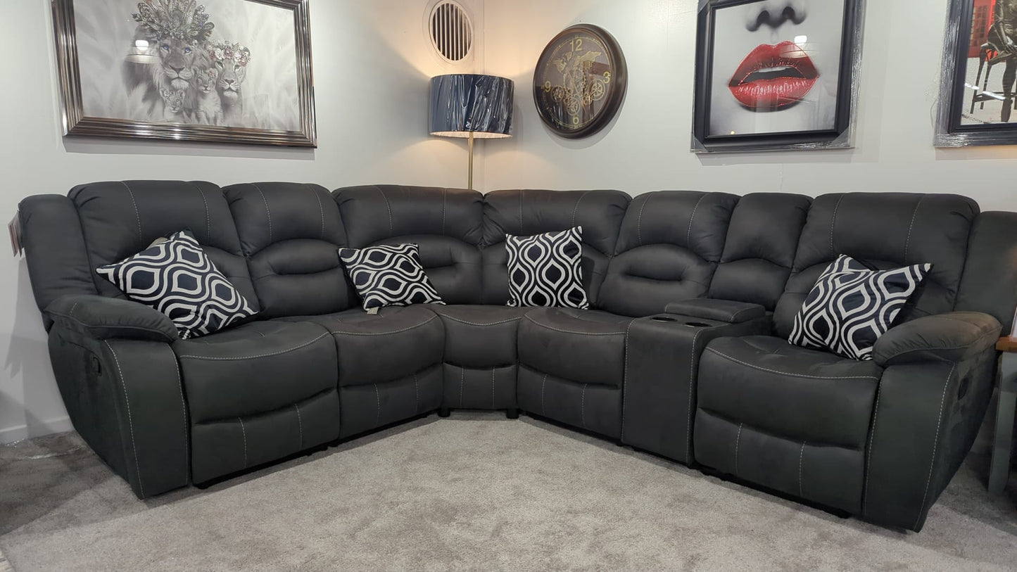 Millar Recliner Corner Sofas - Grey Fabric