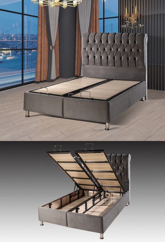 Kingsley Hama Gas Lift Storage Beds Grey