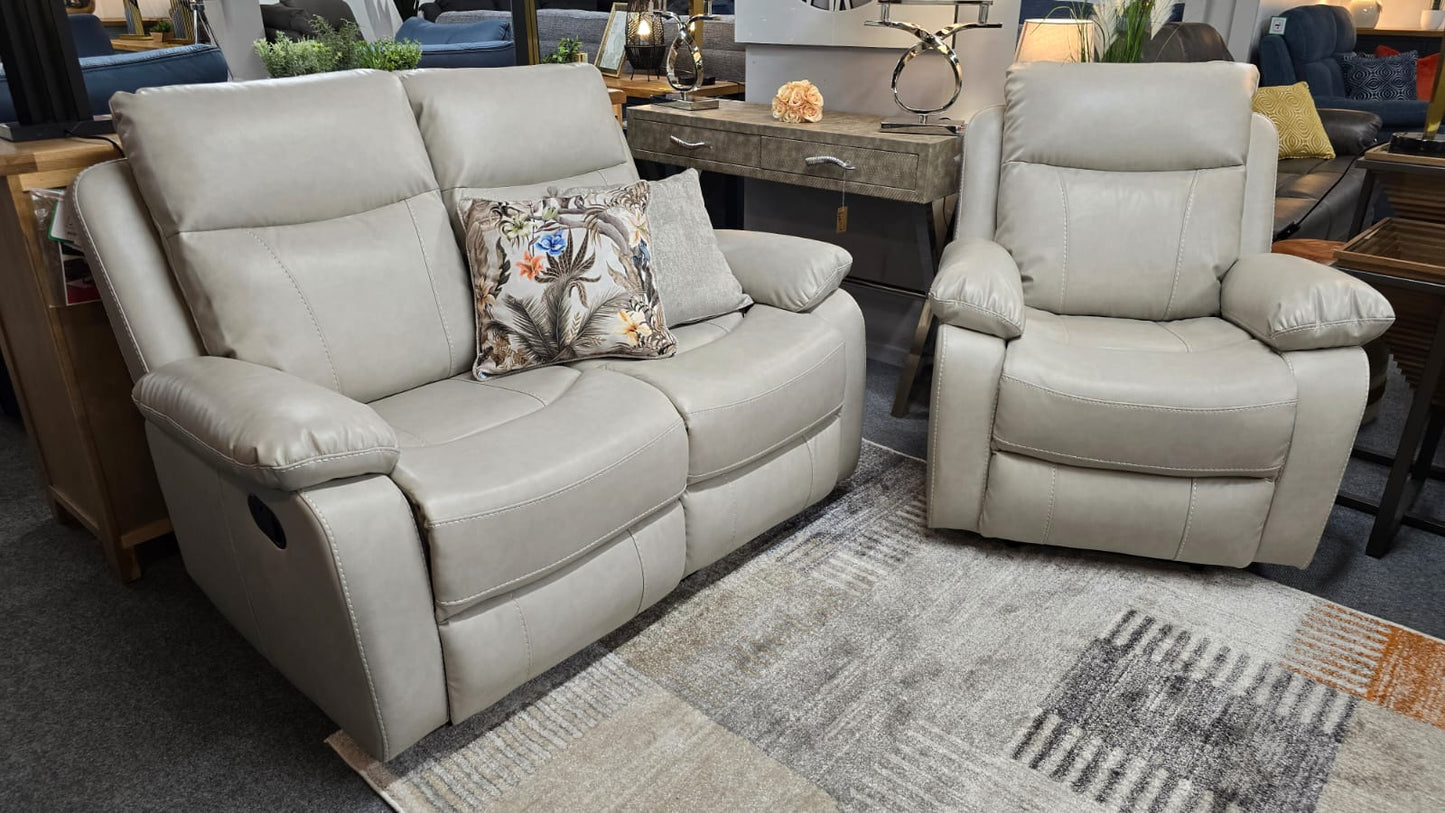 Cambridge Recliner Sofas - Light Beige Air Leather
