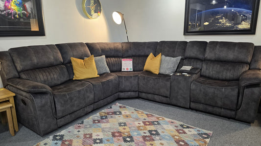 Platina Recliner Corner Sofas - Dark Grey Fabric