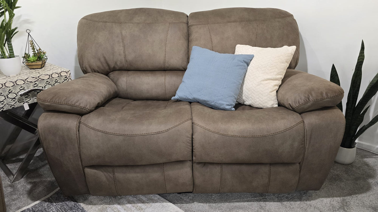 Manhattan Recliner Sofas - Stone Brown Fabric