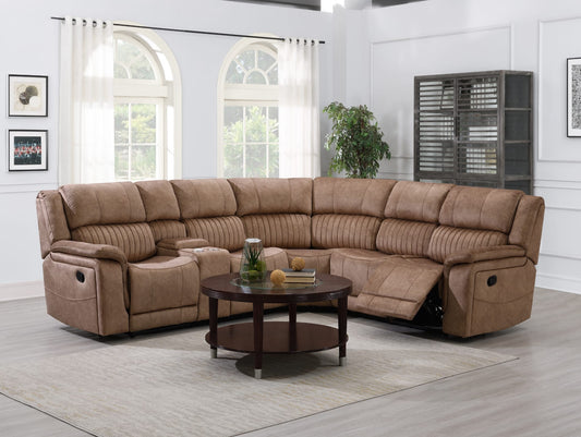 Platina Recliner Corner Sofas - Coffee Fabric