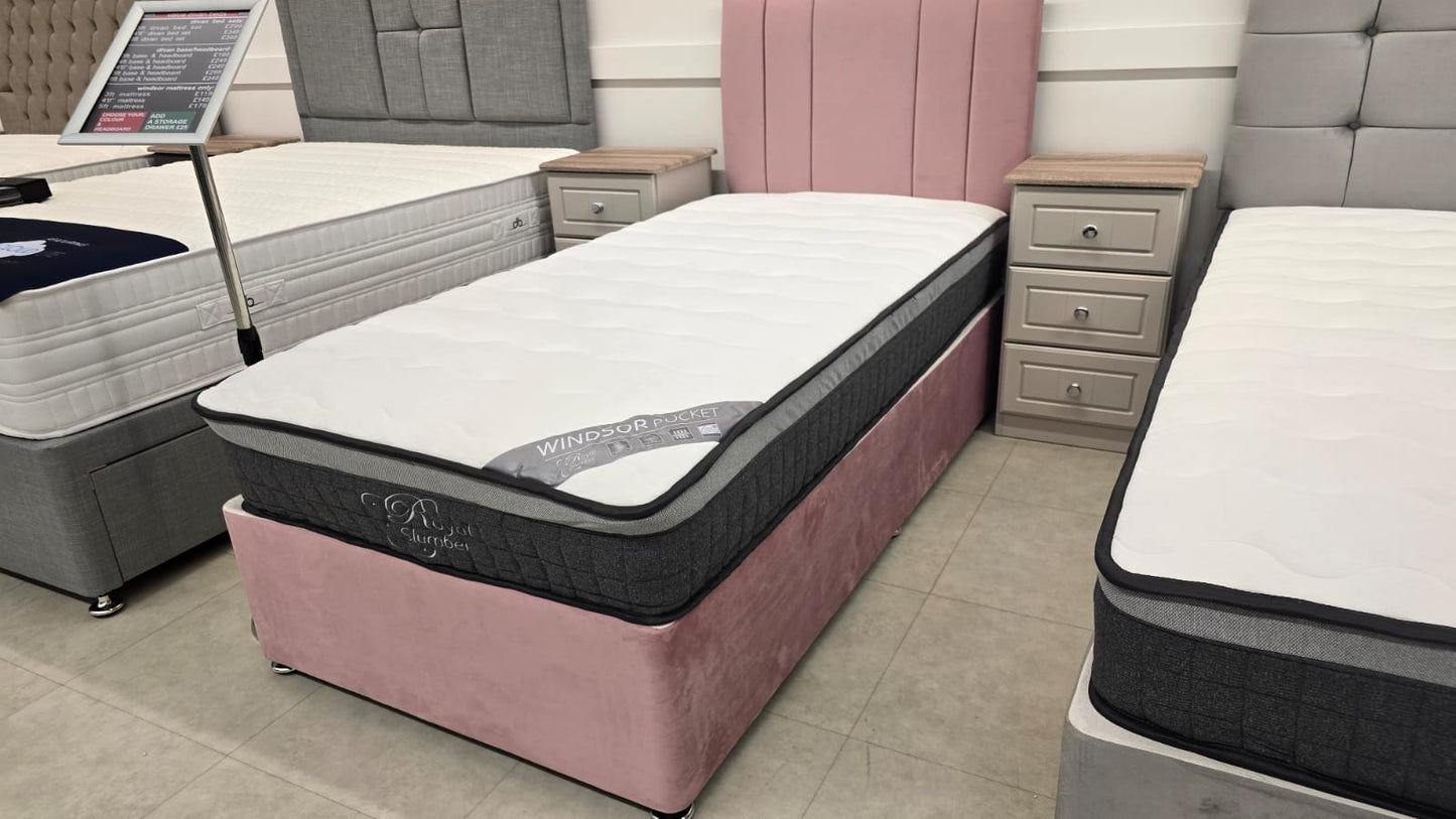 Divan Bed Set In Plush Pink