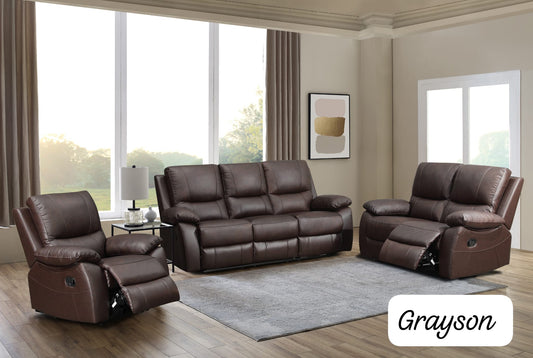 Grayson Recliner Sofas - Brown Leather