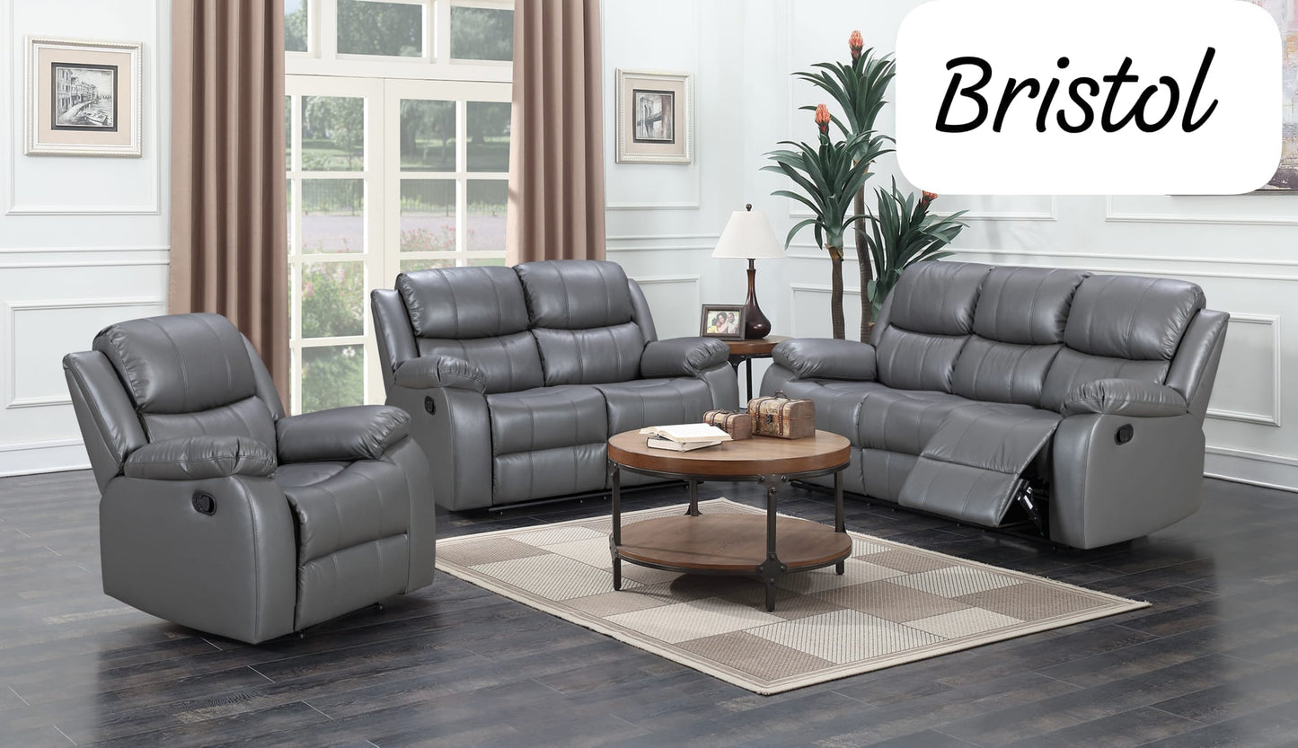 Cambridge Recliner Sofas - Grey Air Leather