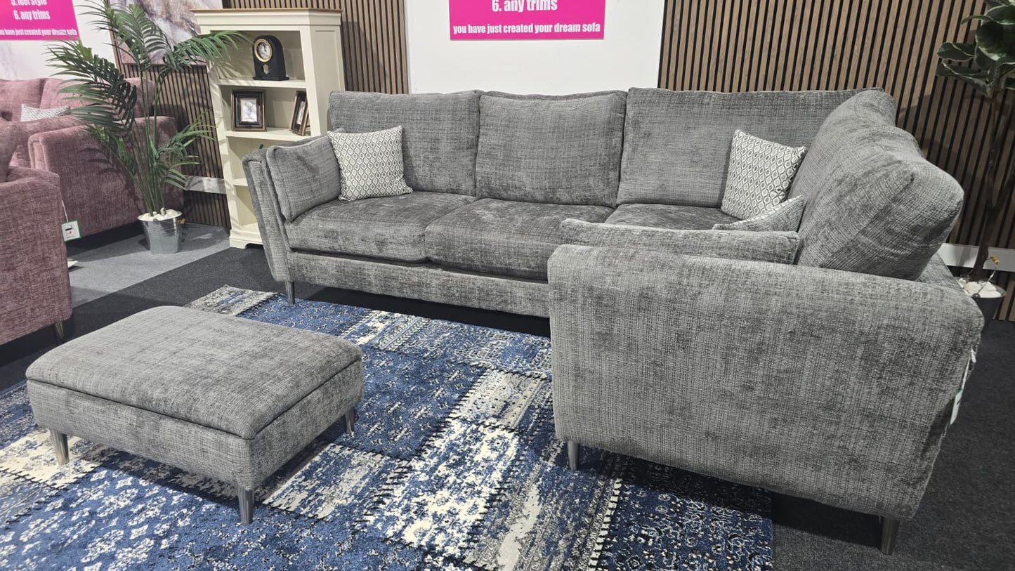 Cairo Fabric 3 Seater Sofa