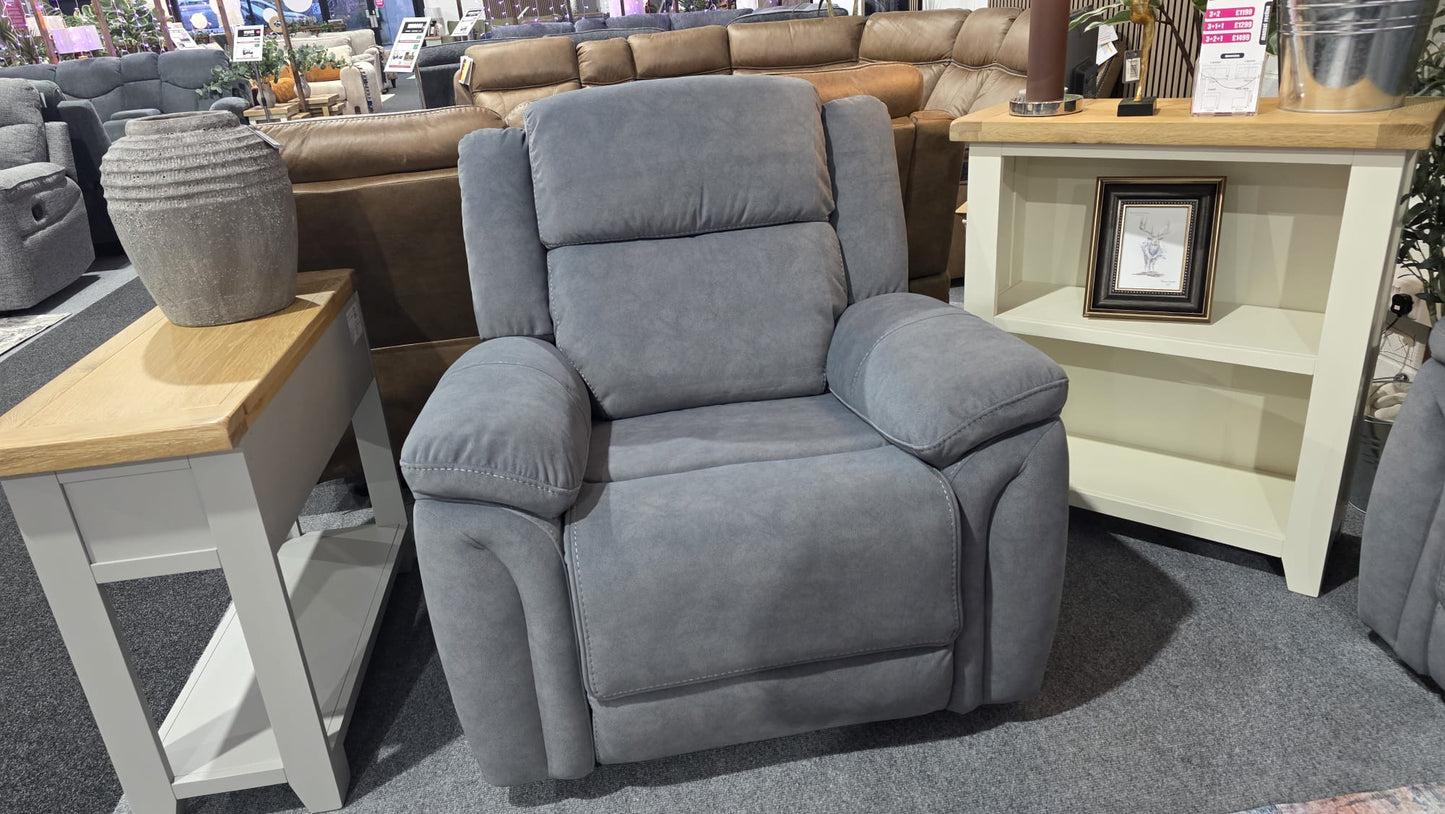 Turner Recliner Sofas - Grey Fabric