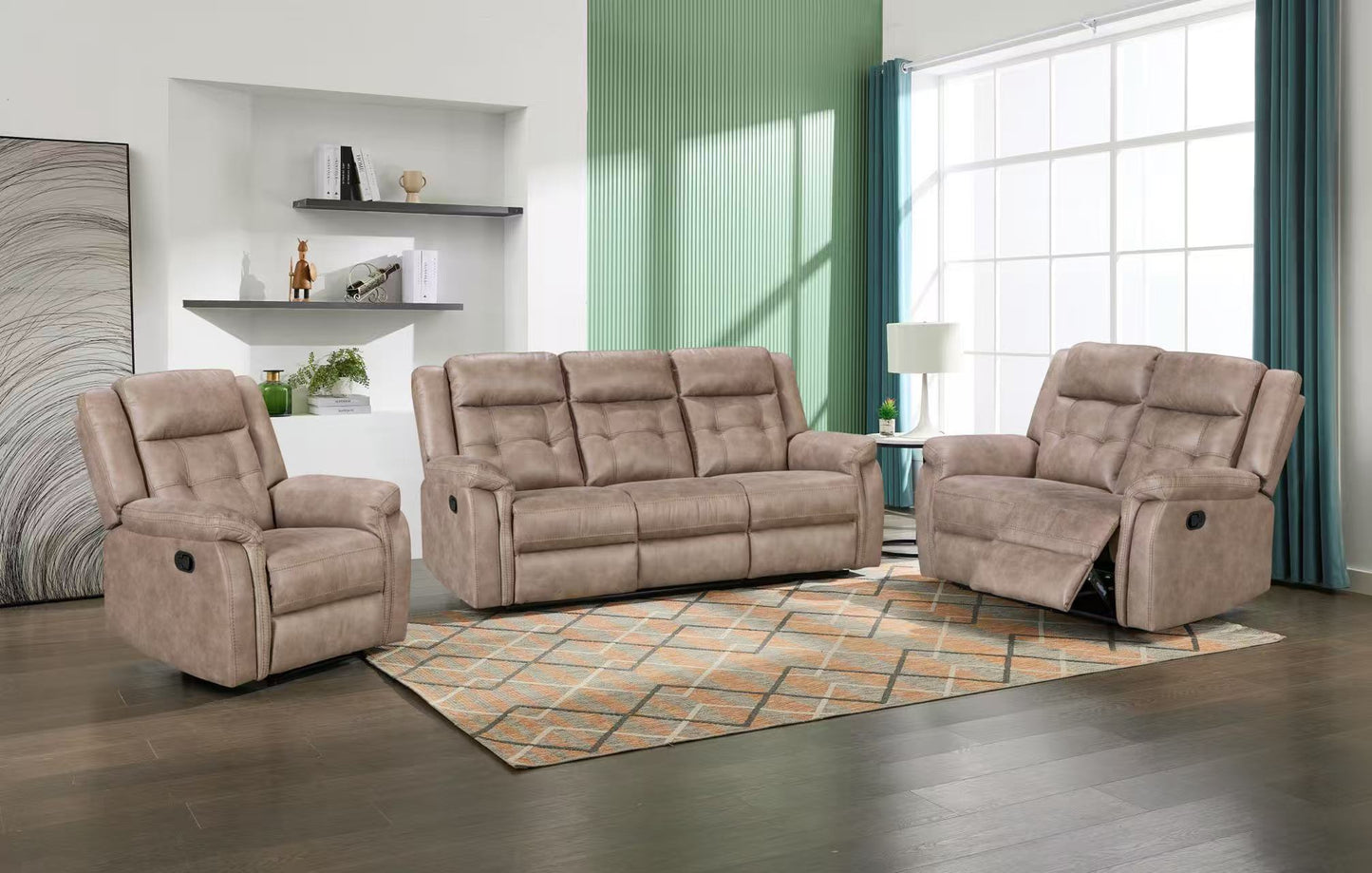 Hayden Recliner Sofas - Sandstone Fabric