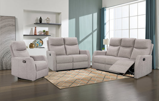 Valencia Recliner Sofas - Light Brown Fabric