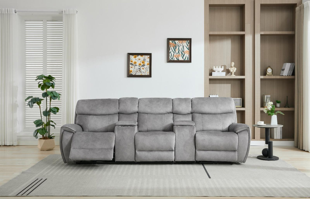 Seville Power Reclining Sofas - Platinum Fabric