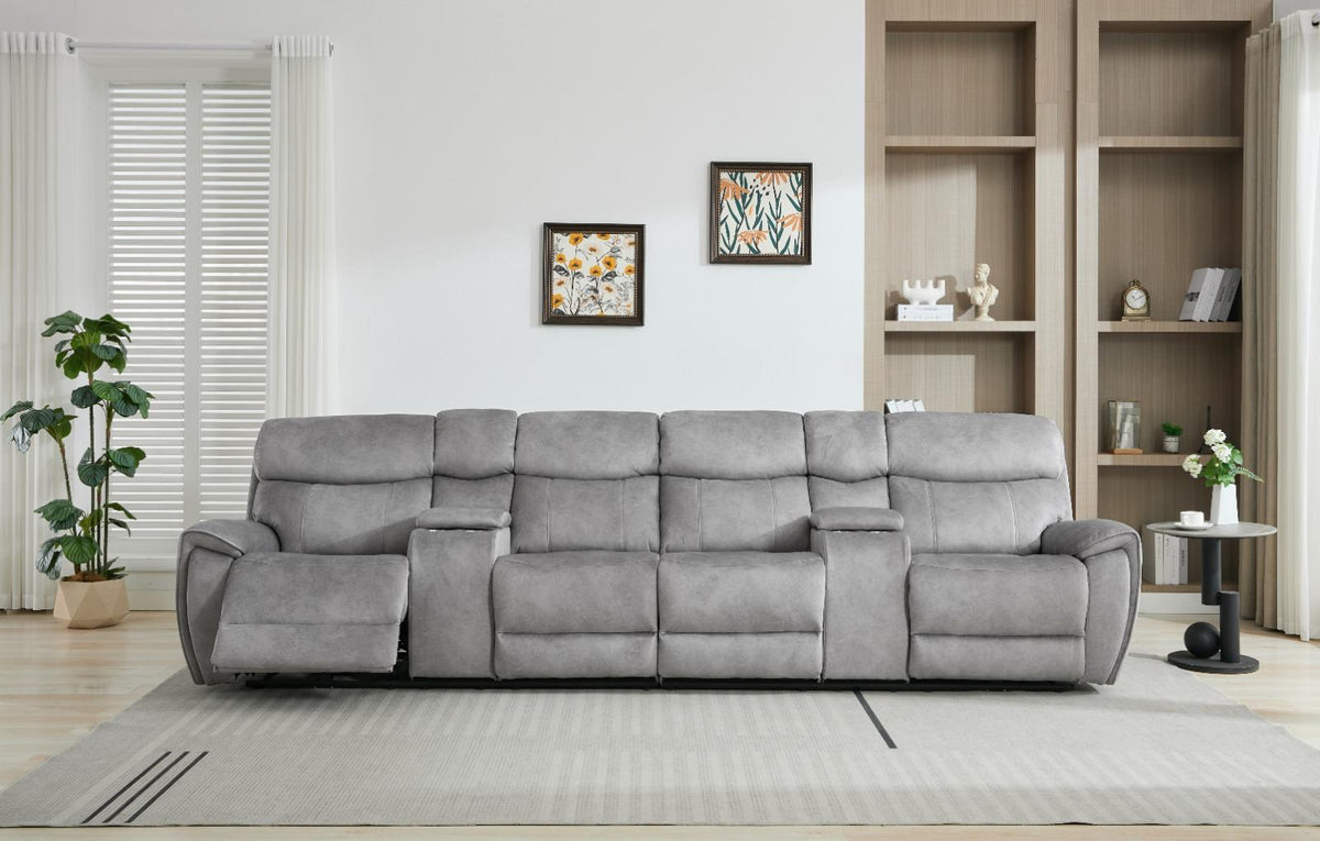 Seville Power Reclining Sofas - Platinum Fabric