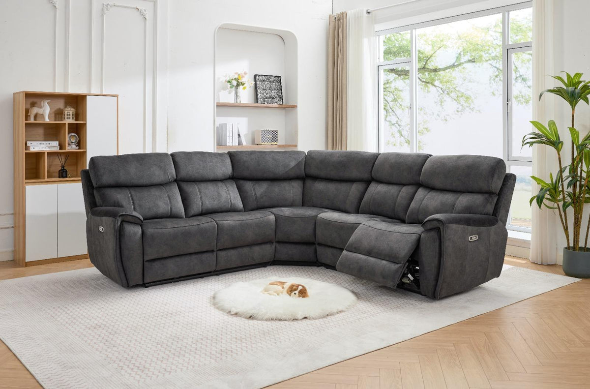 Seville Power Reclining Sofas - Charcoal Fabric