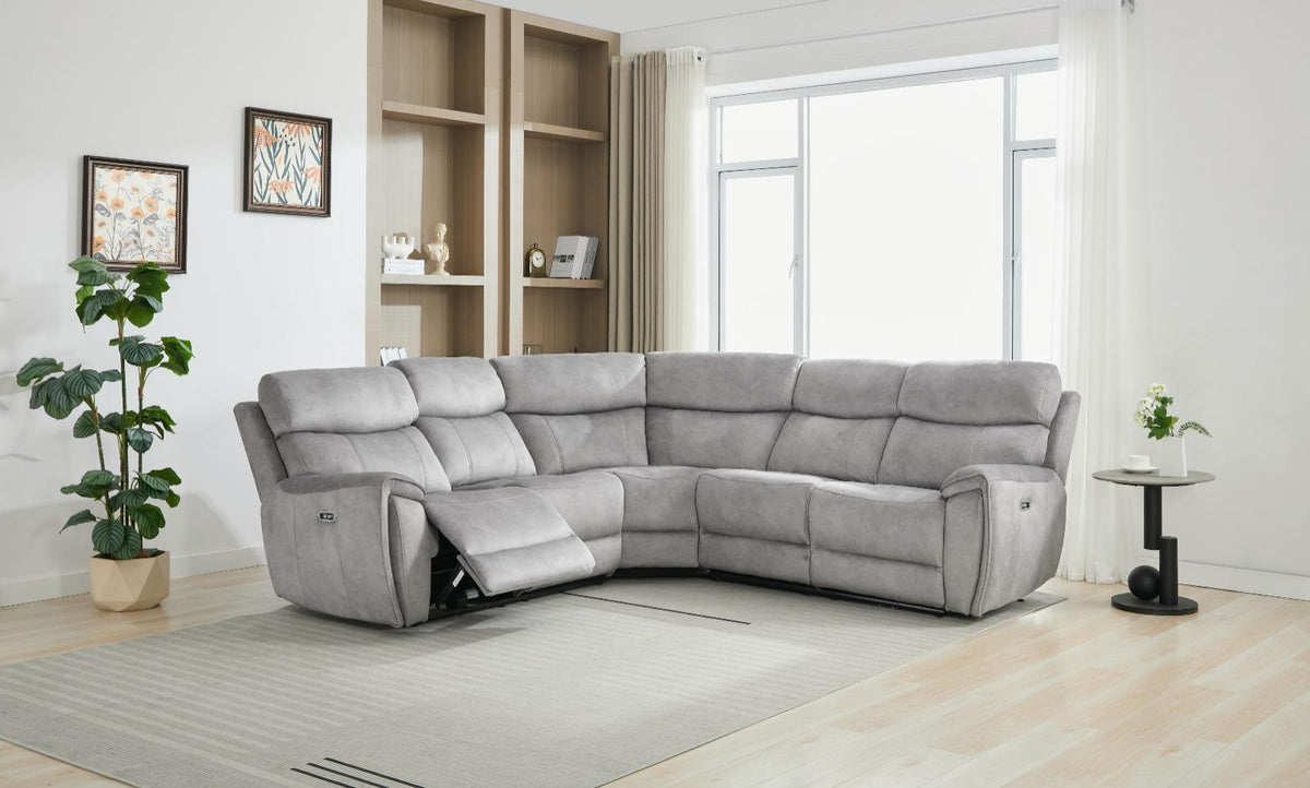 Seville Power Reclining Sofas - Platinum Fabric