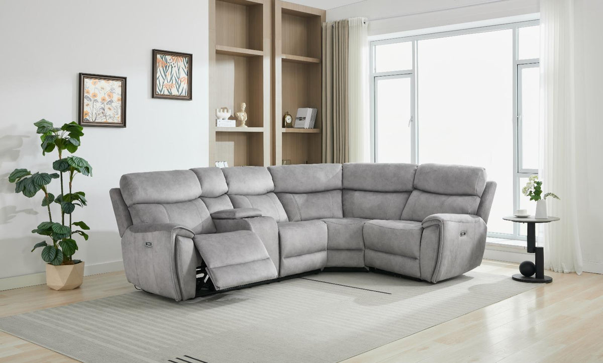 Seville Power Reclining Sofas - Platinum Fabric