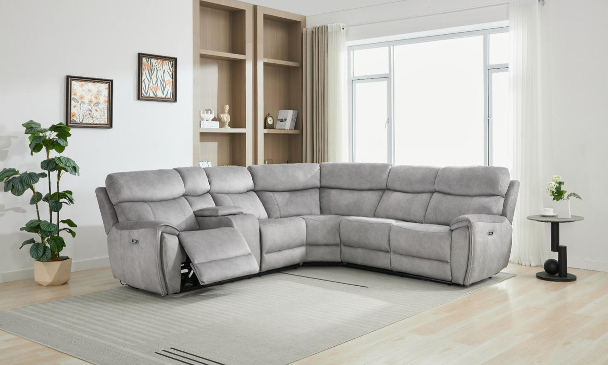 Seville Power Reclining Sofas - Platinum Fabric