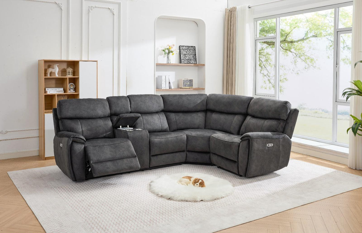 Seville Power Reclining Sofas - Charcoal Fabric