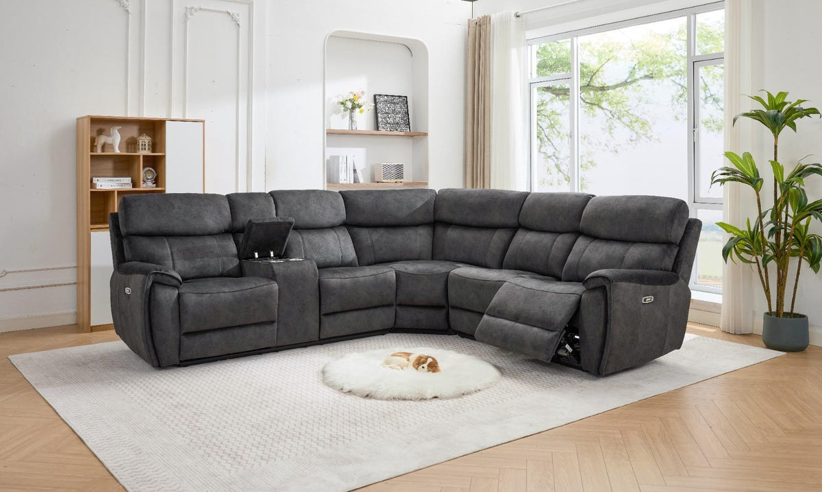 Seville Power Reclining Sofas - Charcoal Fabric