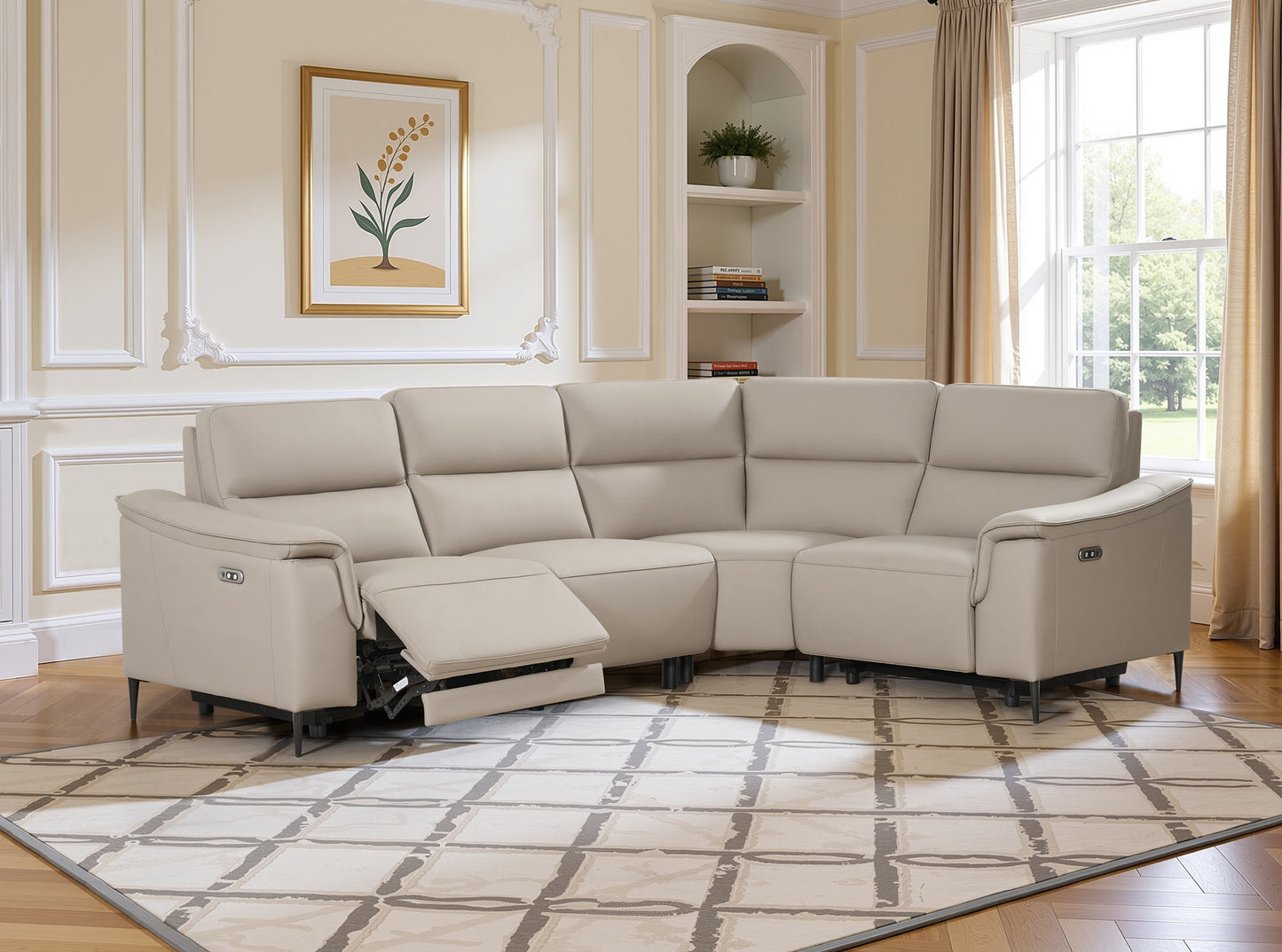 Naples Truffle Leather Power Recliner Sofas
