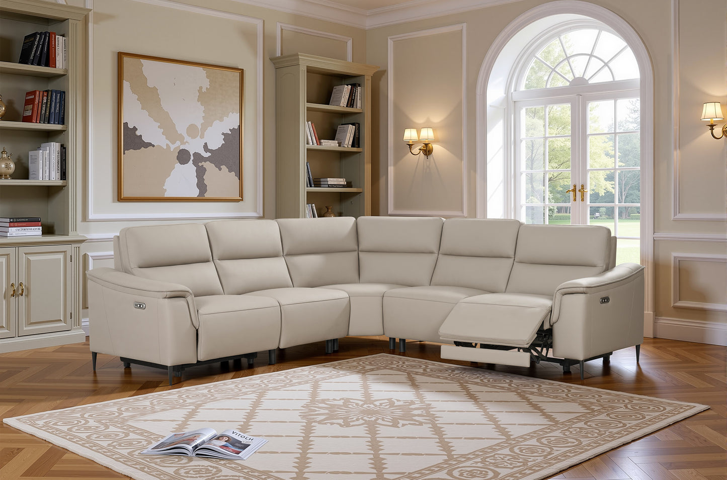 Naples Truffle Leather Power Recliner Sofas