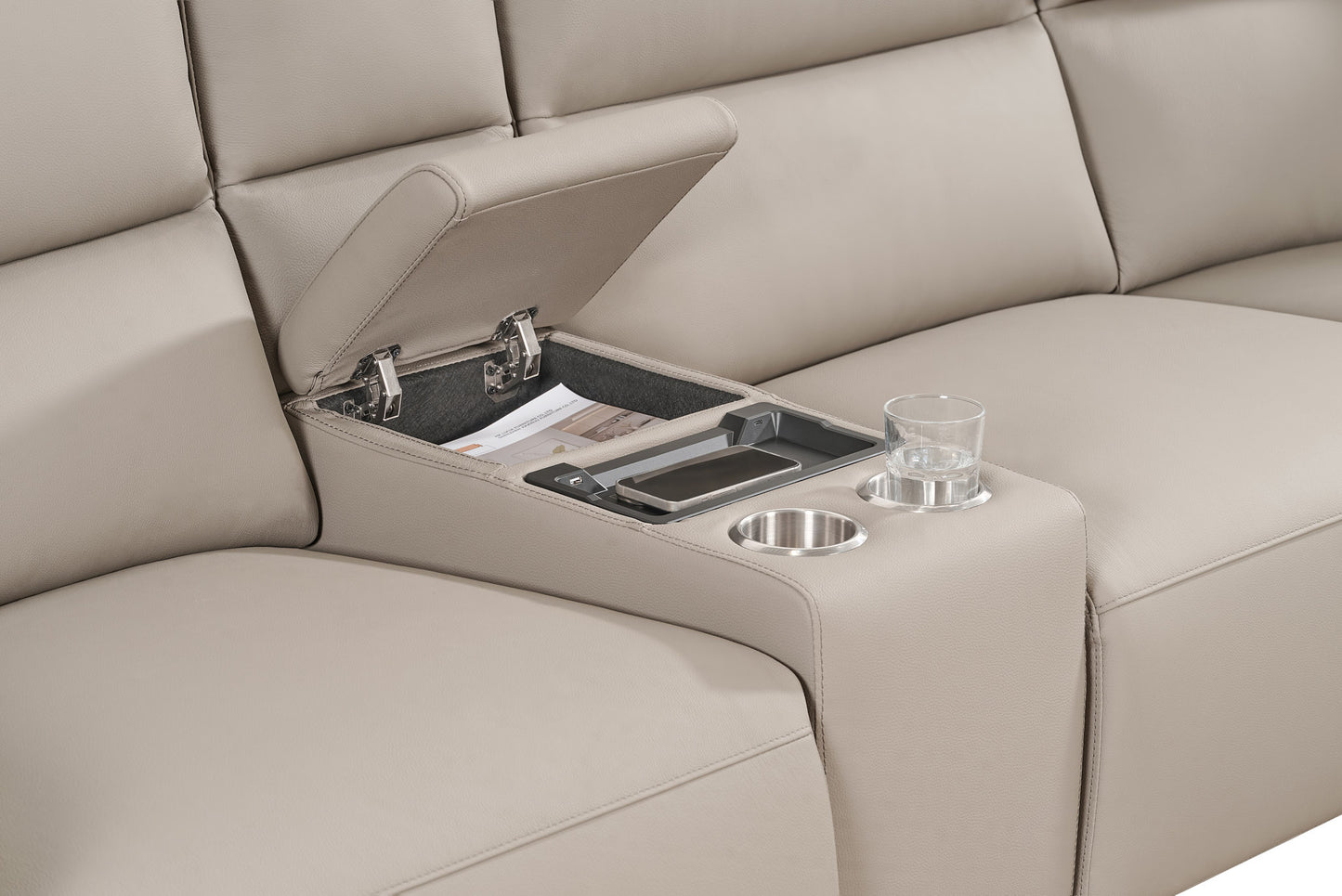 Naples Truffle Leather Power Recliner Sofas