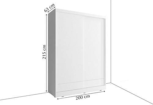 alpha sliding door wardrobe front dimensions view