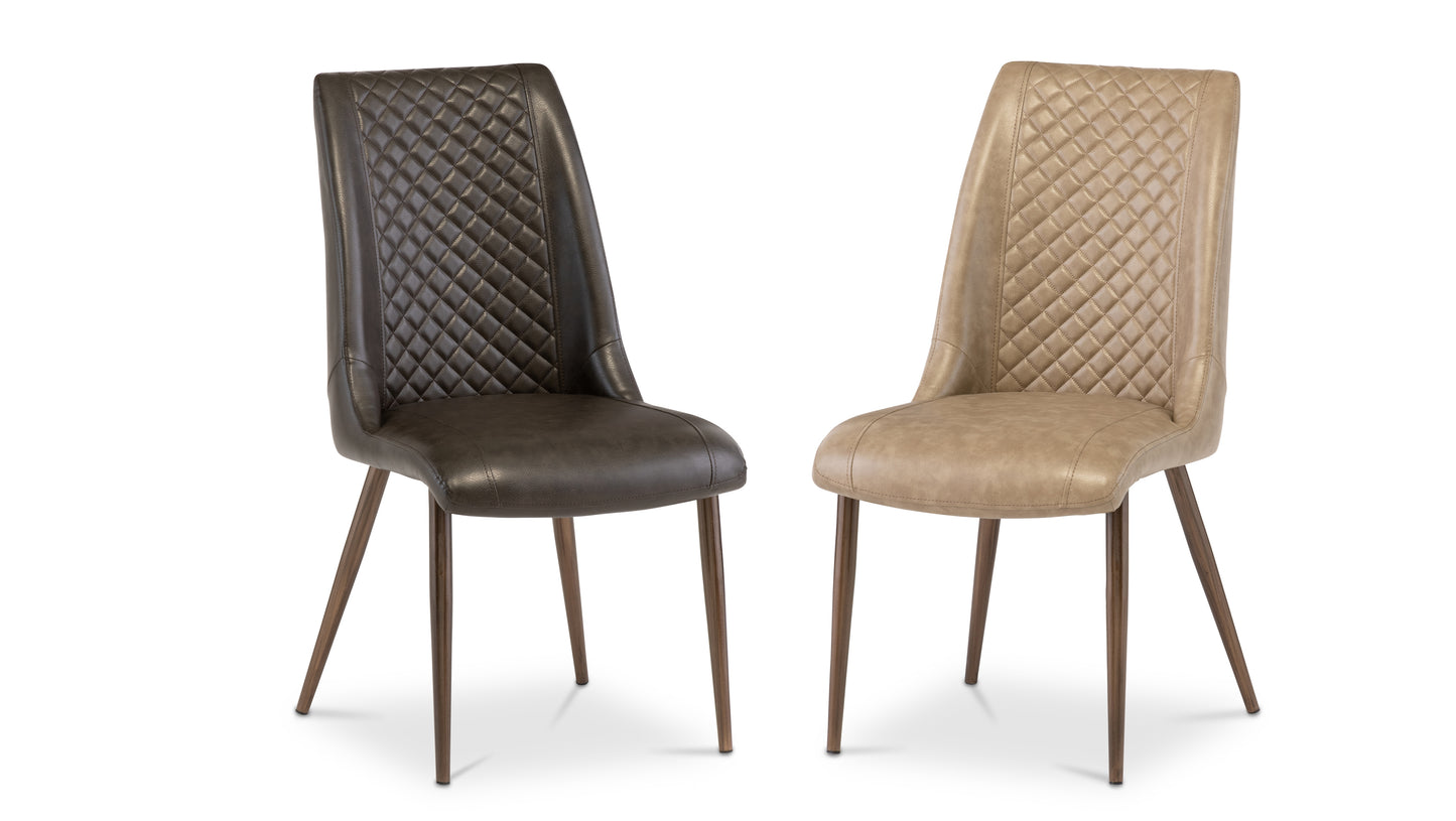 Savoy Taupe PU/Brushed Brass Leg Dining Chair