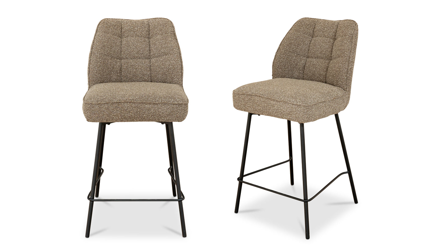 Athens Mocha Chenille Fabric Bar Stool